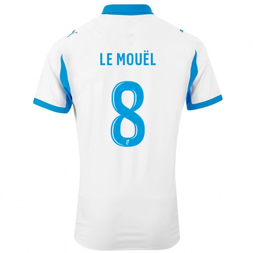 Danxen Homme Maillot Margaux Le Mouël #8 Blanc Bleu Ciel Tenues Domicile 2025/26 T-Shirt