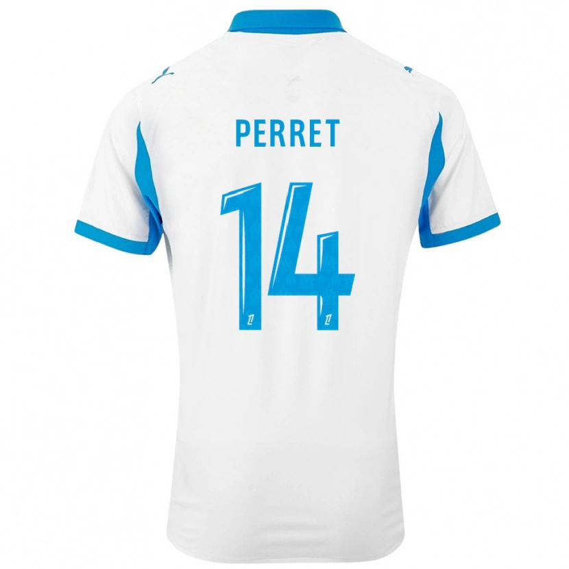 Danxen Homme Maillot Jenny Perret #14 Blanc Bleu Ciel Tenues Domicile 2025/26 T-Shirt