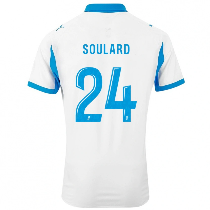 Danxen Homme Maillot Amandine Soulard #24 Blanc Bleu Ciel Tenues Domicile 2025/26 T-Shirt