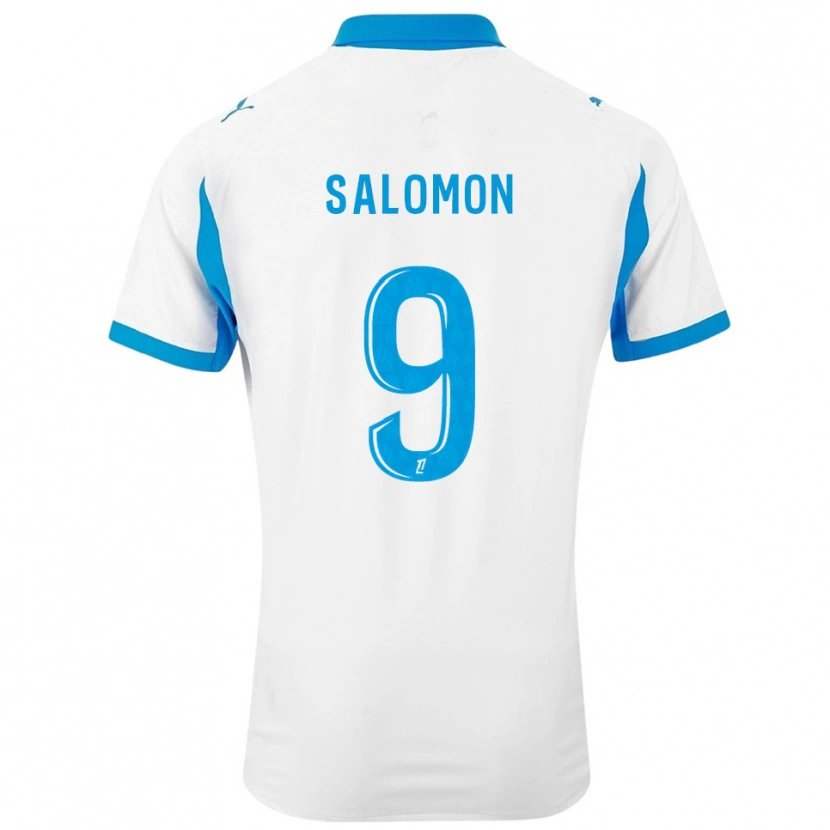 Danxen Homme Maillot Maeva Salomon #9 Blanc Bleu Ciel Tenues Domicile 2025/26 T-Shirt