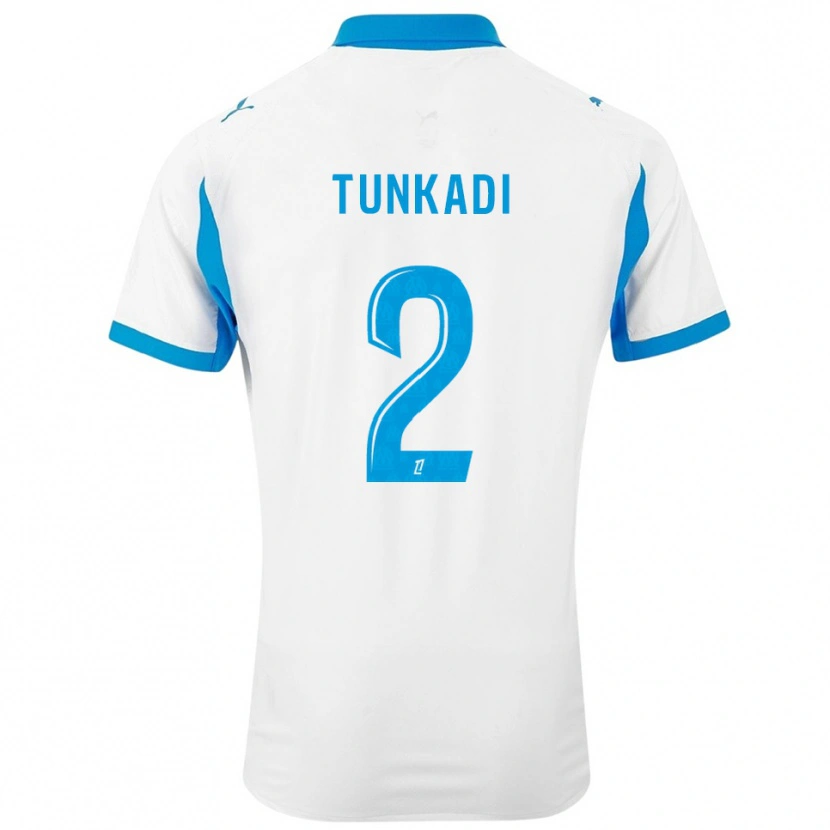 Danxen Homme Maillot Alexandre Tunkadi #2 Blanc Bleu Ciel Tenues Domicile 2025/26 T-Shirt