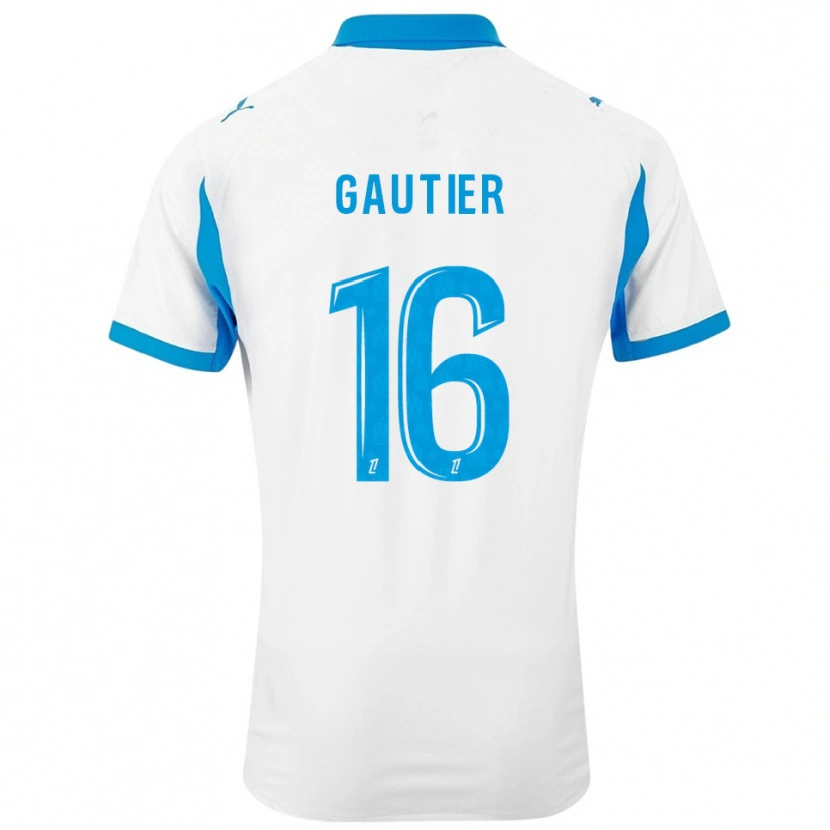 Danxen Homme Maillot Elisa Gautier #16 Blanc Bleu Ciel Tenues Domicile 2025/26 T-Shirt