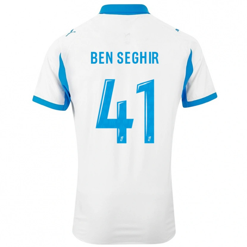 Danxen Homme Maillot Salim Ben Seghir #41 Blanc Bleu Ciel Tenues Domicile 2025/26 T-Shirt