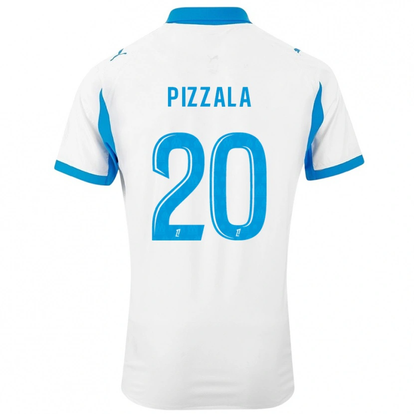 Danxen Homme Maillot Caroline Pizzala #20 Blanc Bleu Ciel Tenues Domicile 2025/26 T-Shirt