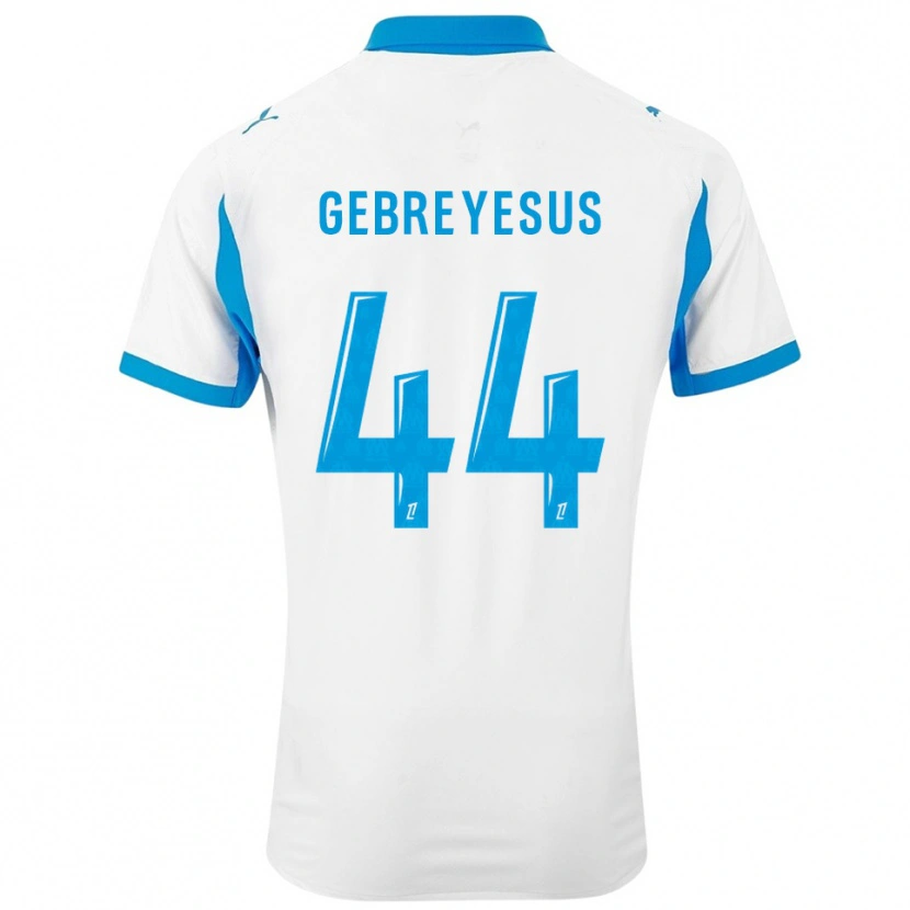 Danxen Homme Maillot Esey Gebreyesus #44 Blanc Bleu Ciel Tenues Domicile 2025/26 T-Shirt