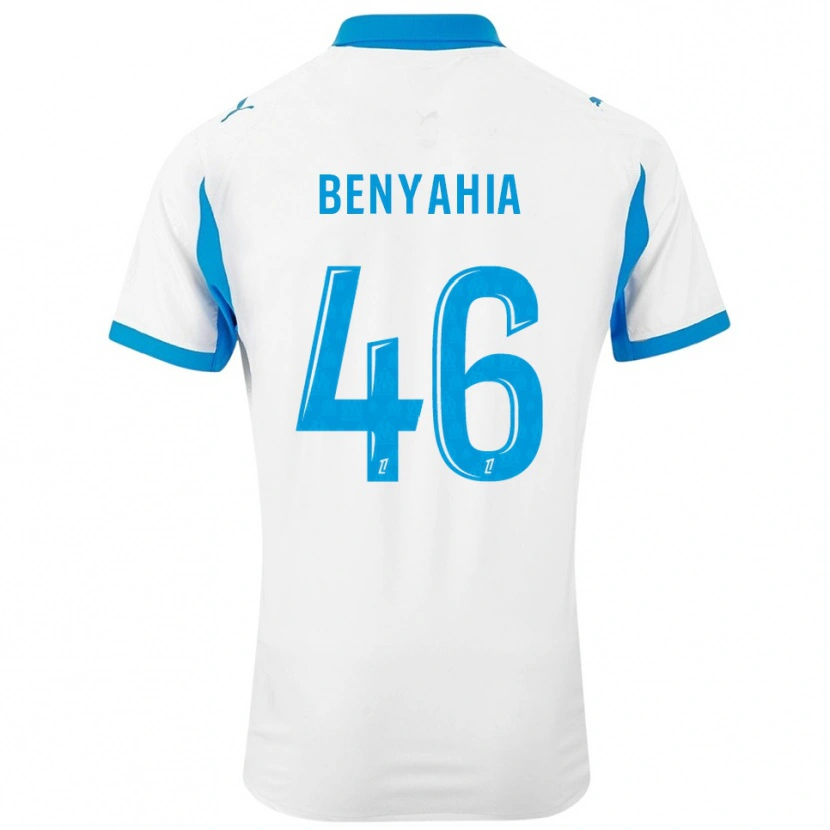 Danxen Homme Maillot Aylan Benyahia-Tani #46 Blanc Bleu Ciel Tenues Domicile 2025/26 T-Shirt