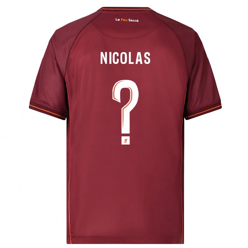 Danxen Homme Maillot Max-Henry Nicolas #0 Bourgogne Blanc Tenues Domicile 2025/26 T-Shirt