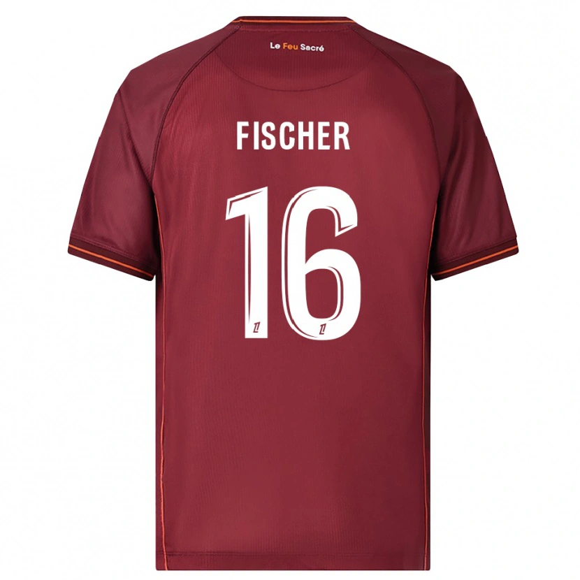 Danxen Homme Maillot Jonathan Fischer #16 Bourgogne Blanc Tenues Domicile 2025/26 T-Shirt