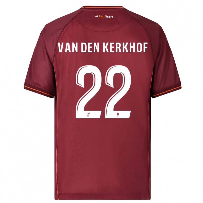 Danxen Homme Maillot Kevin Van Den Kerkhof #22 Bourgogne Blanc Tenues Domicile 2025/26 T-Shirt