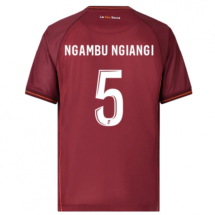 Danxen Homme Maillot Esther Ngambu Ngiangi #5 Bourgogne Blanc Tenues Domicile 2025/26 T-Shirt