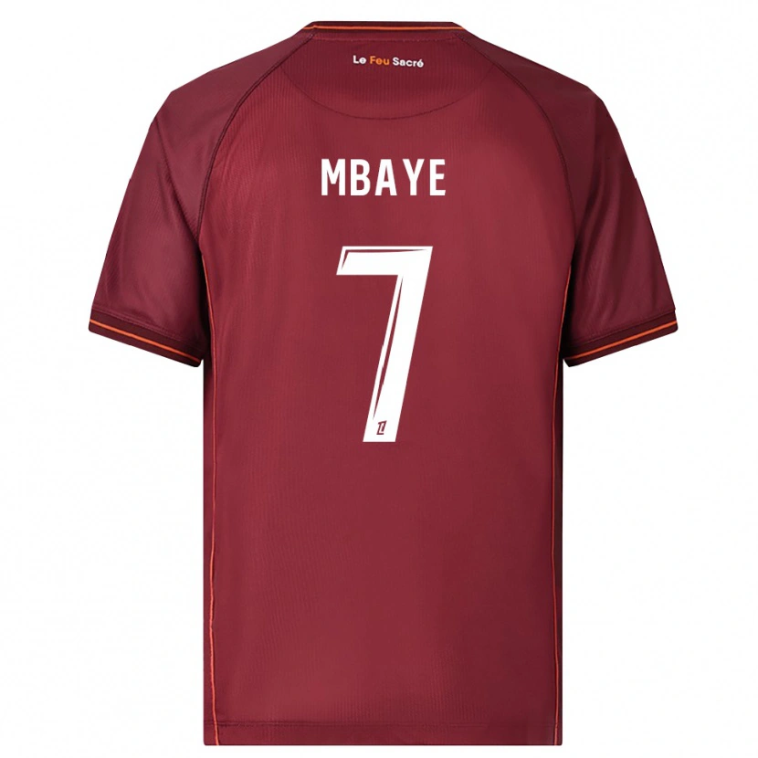 Danxen Homme Maillot Malick Mbaye #7 Bourgogne Blanc Tenues Domicile 2025/26 T-Shirt