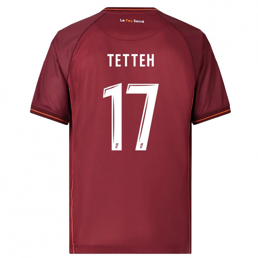 Danxen Homme Maillot Benjamin Tetteh #17 Bourgogne Blanc Tenues Domicile 2025/26 T-Shirt