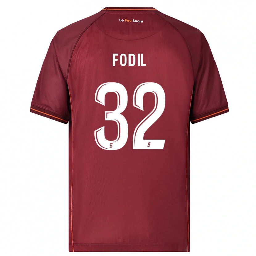 Danxen Homme Maillot Maria Fodil #32 Bourgogne Blanc Tenues Domicile 2025/26 T-Shirt