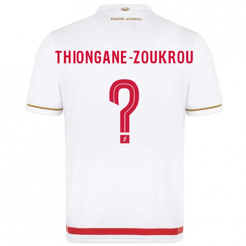 Danxen Homme Maillot Ackah-Tidiane Thiongane-Zoukrou #0 Rouge Blanc Tenues Domicile 2025/26 T-Shirt