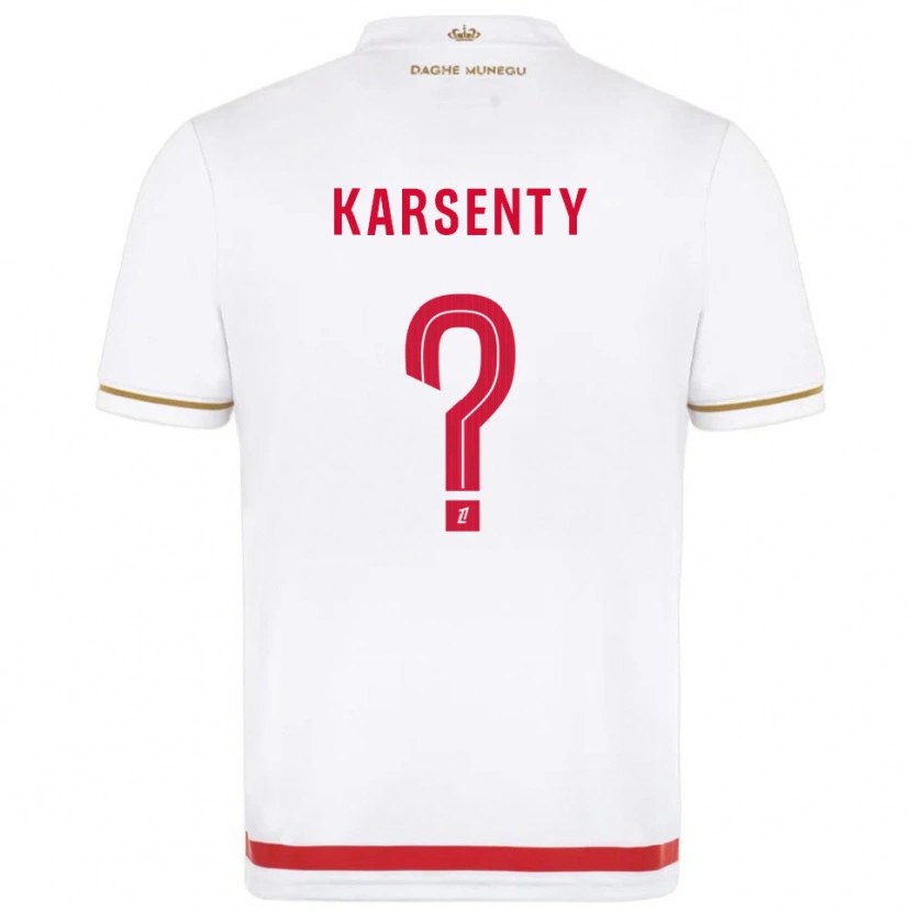 Danxen Homme Maillot Kylian Karsenty #0 Rouge Blanc Tenues Domicile 2025/26 T-Shirt