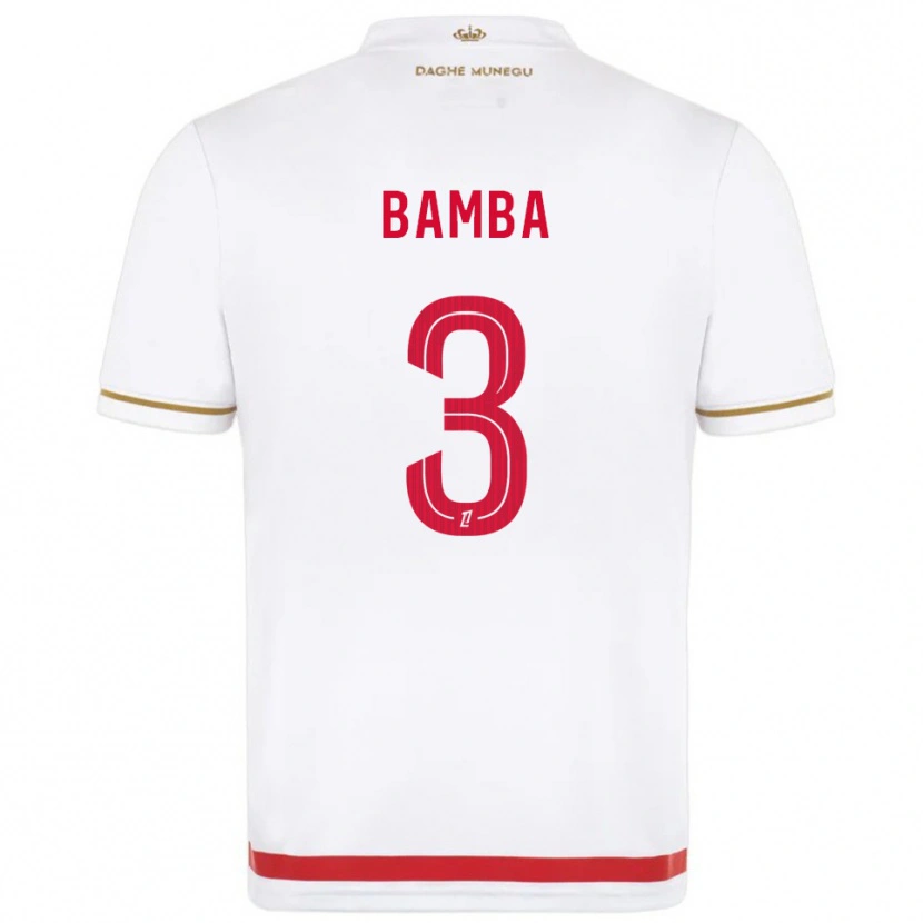 Danxen Homme Maillot Ismaïl Bamba #3 Rouge Blanc Tenues Domicile 2025/26 T-Shirt