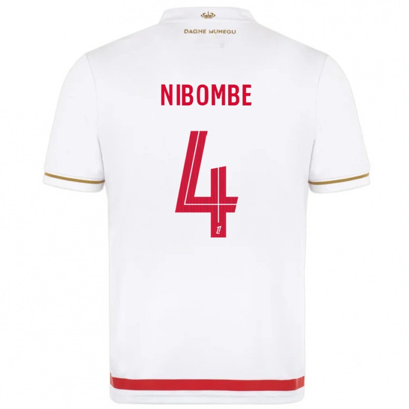 Danxen Homme Maillot Samuel Nibombe #4 Rouge Blanc Tenues Domicile 2025/26 T-Shirt