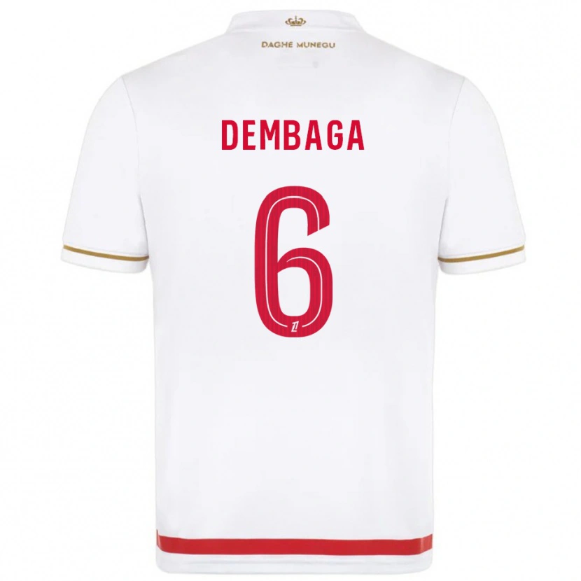 Danxen Homme Maillot Boubakar Dembaga #6 Rouge Blanc Tenues Domicile 2025/26 T-Shirt