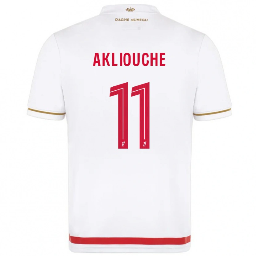 Danxen Homme Maillot Maghnes Akliouche #11 Rouge Blanc Tenues Domicile 2025/26 T-Shirt