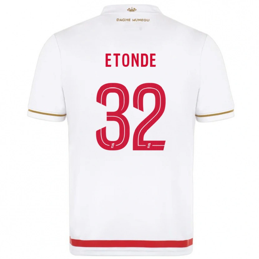 Danxen Homme Maillot Romaric Etonde #32 Rouge Blanc Tenues Domicile 2025/26 T-Shirt