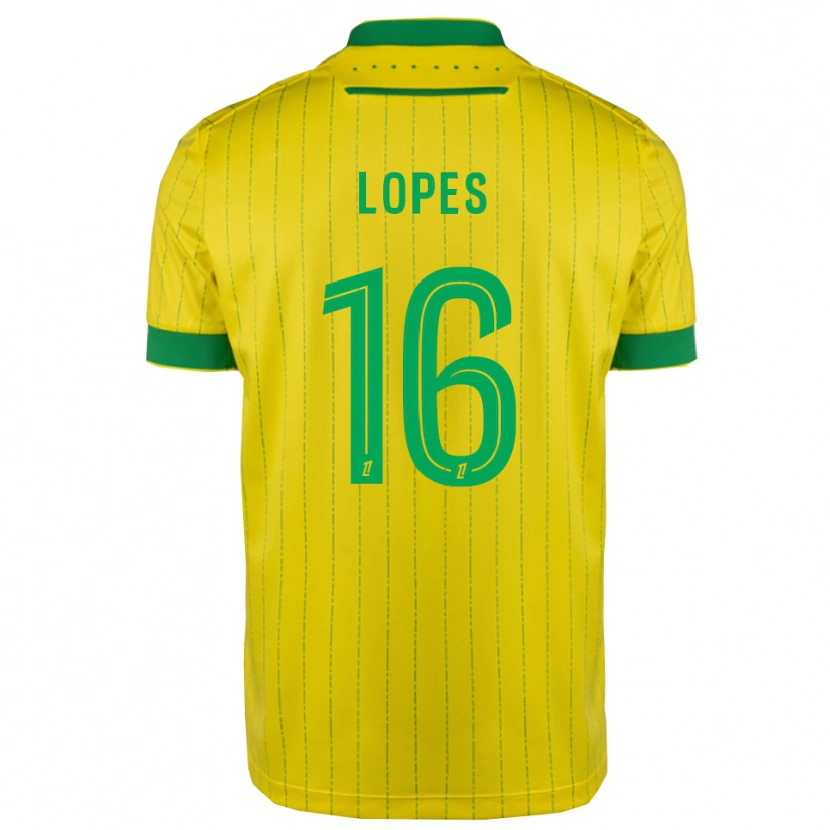 Danxen Homme Maillot Anthony Lopes #16 Jaune Vert Tenues Domicile 2025/26 T-Shirt