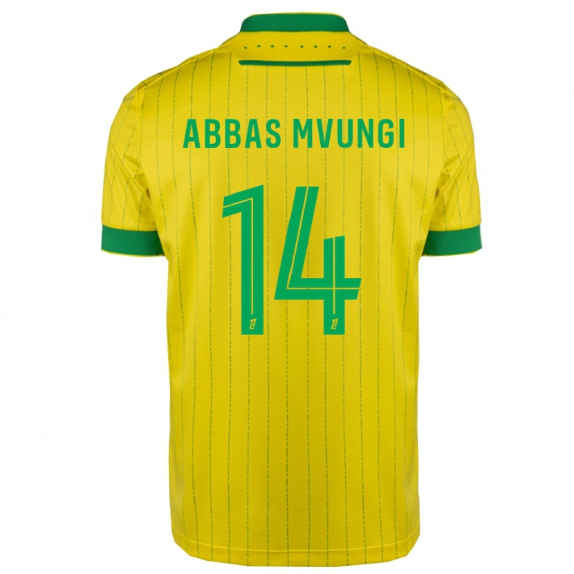 Danxen Homme Maillot Omar Abbas Mvungi #14 Jaune Vert Tenues Domicile 2025/26 T-Shirt