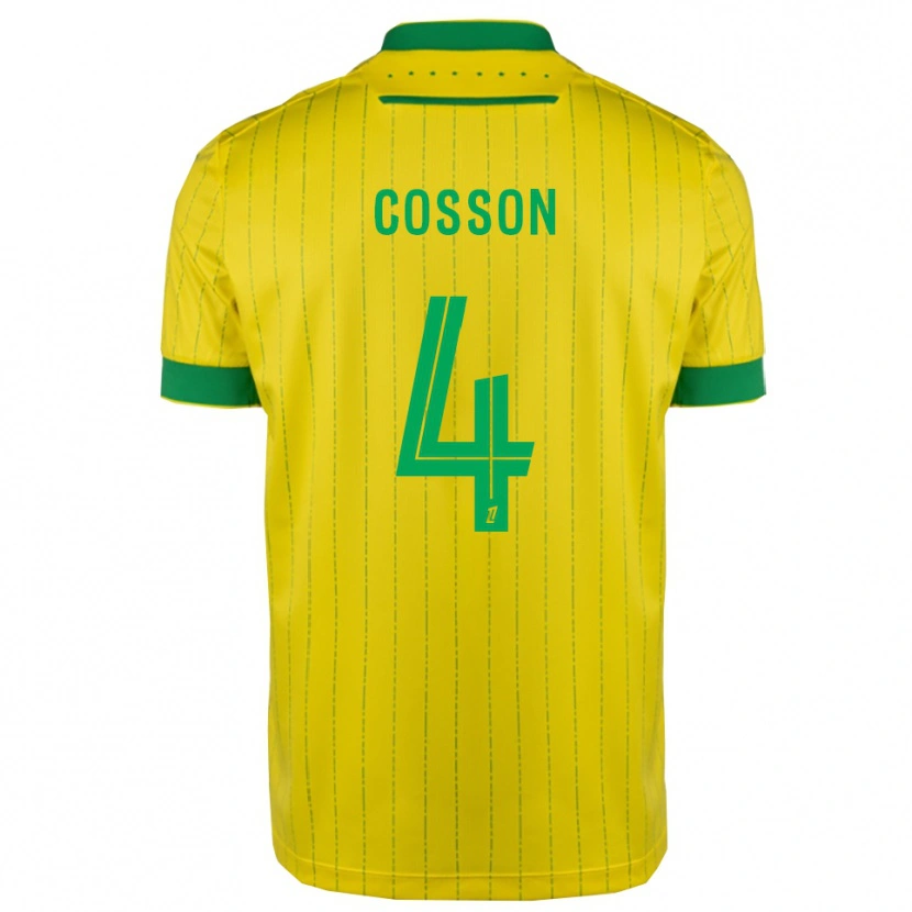 Danxen Homme Maillot Maureen Cosson #4 Jaune Vert Tenues Domicile 2025/26 T-Shirt