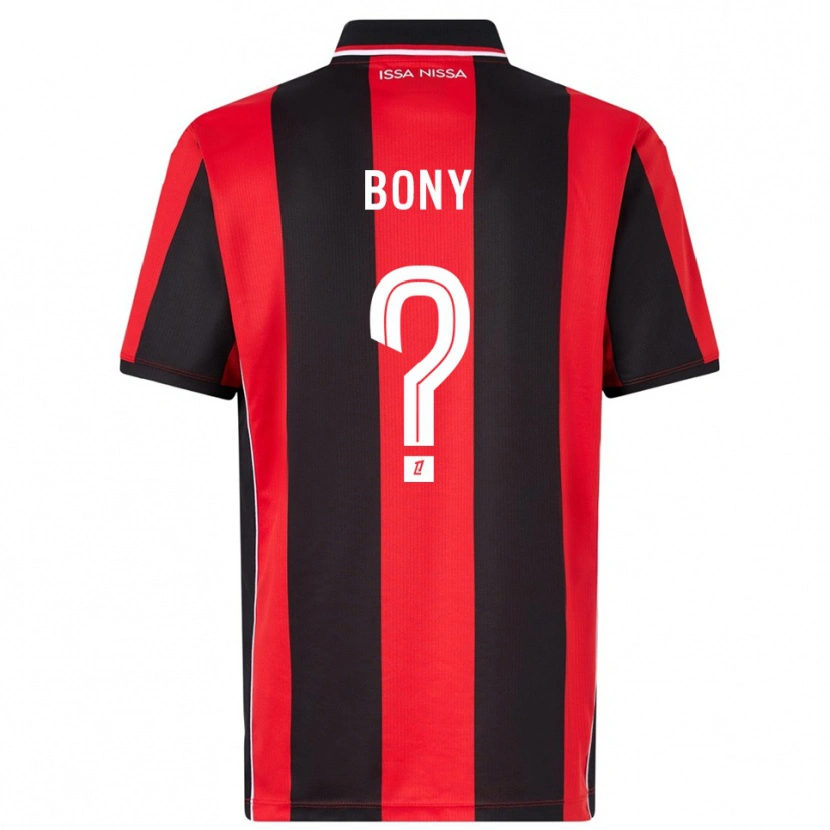 Danxen Homme Maillot Geoffroy Bony #0 Rouge Noir Tenues Domicile 2025/26 T-Shirt