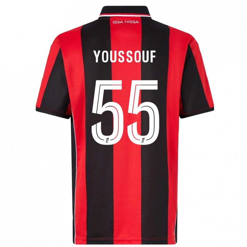 Danxen Homme Maillot Youssouf Ndayishimiye #55 Rouge Noir Tenues Domicile 2025/26 T-Shirt