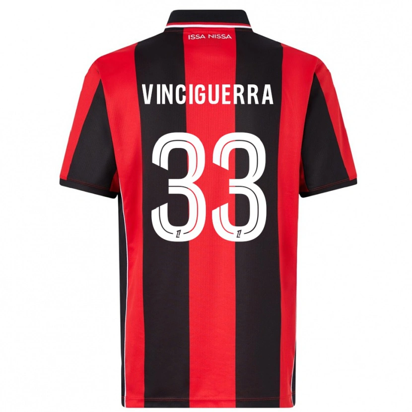 Danxen Homme Maillot Pauline Vinciguerra #33 Rouge Noir Tenues Domicile 2025/26 T-Shirt