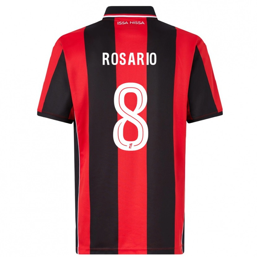 Danxen Homme Maillot Pablo Rosario #8 Rouge Noir Tenues Domicile 2025/26 T-Shirt