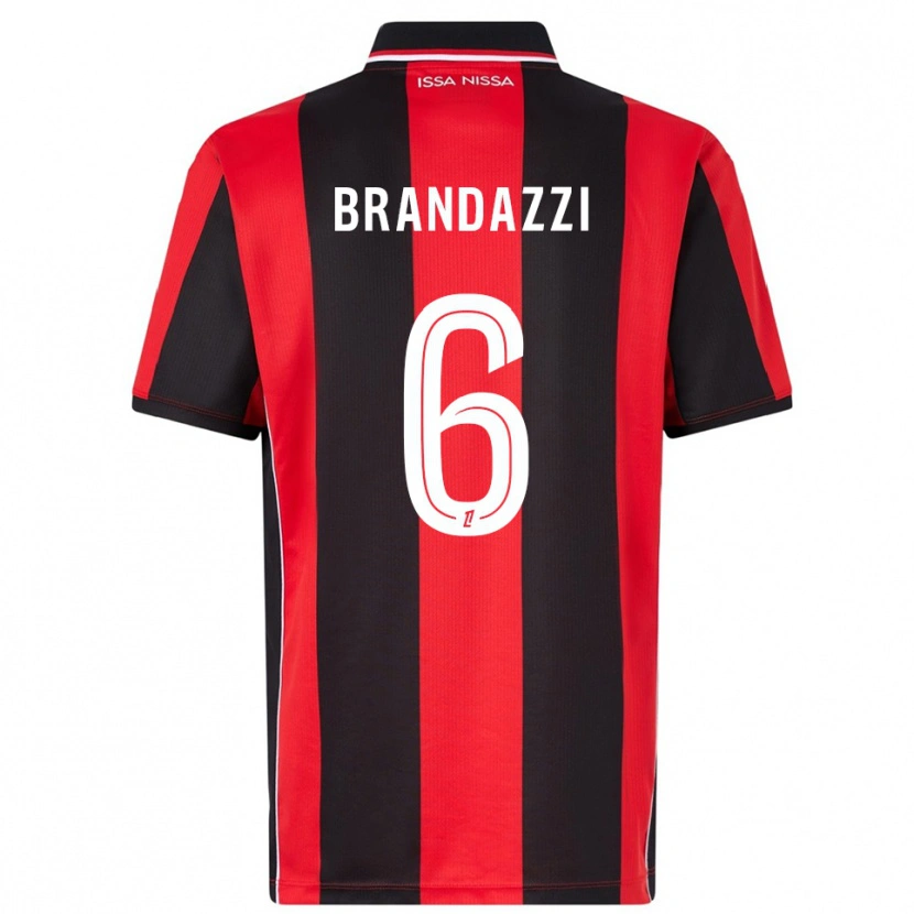 Danxen Homme Maillot Fiona Brandazzi #6 Rouge Noir Tenues Domicile 2025/26 T-Shirt