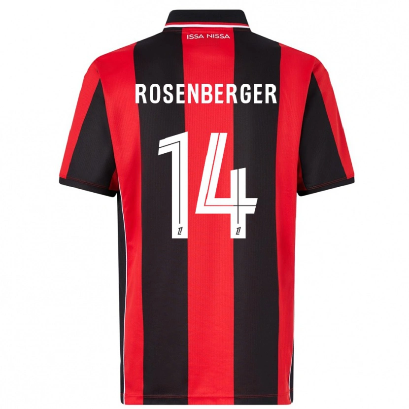 Danxen Homme Maillot Léa Rosenberger #14 Rouge Noir Tenues Domicile 2025/26 T-Shirt