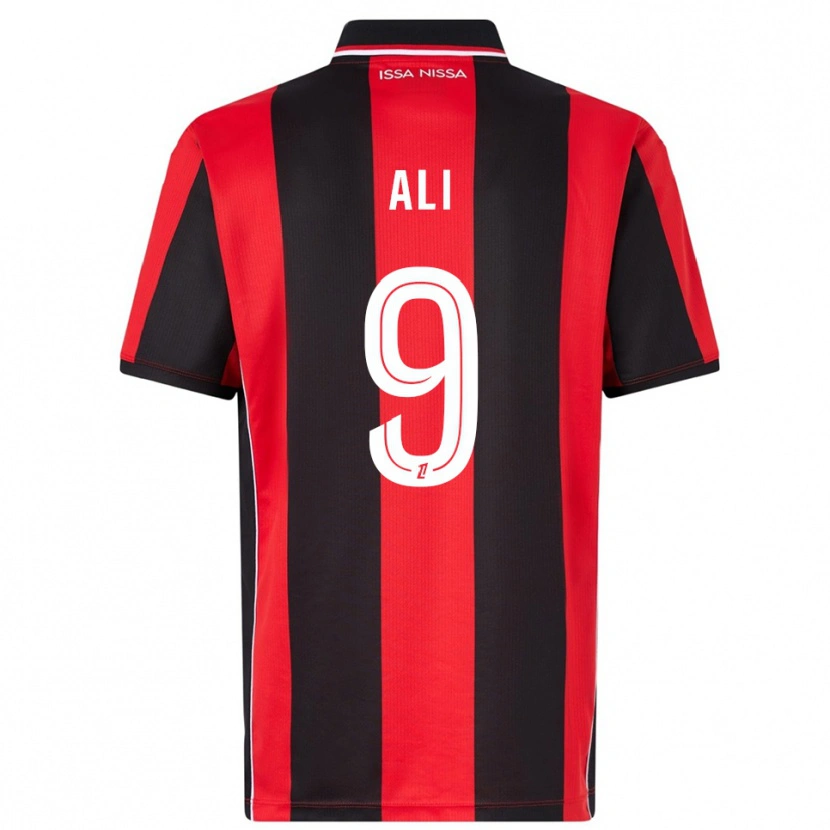 Danxen Homme Maillot Kéfren Ali #9 Rouge Noir Tenues Domicile 2025/26 T-Shirt