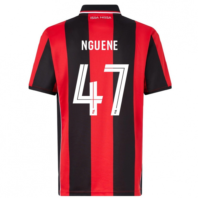 Danxen Homme Maillot Bernard Nguene #47 Rouge Noir Tenues Domicile 2025/26 T-Shirt