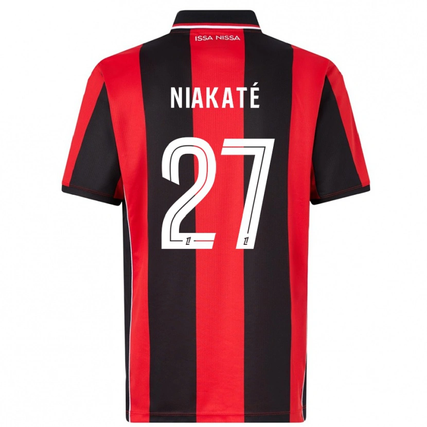 Danxen Homme Maillot Yakaré Niakaté #27 Rouge Noir Tenues Domicile 2025/26 T-Shirt