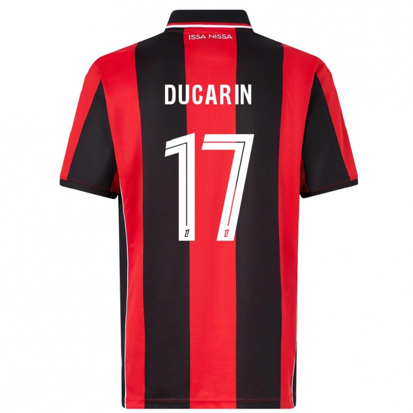 Danxen Homme Maillot Léa Ducarin #17 Rouge Noir Tenues Domicile 2025/26 T-Shirt