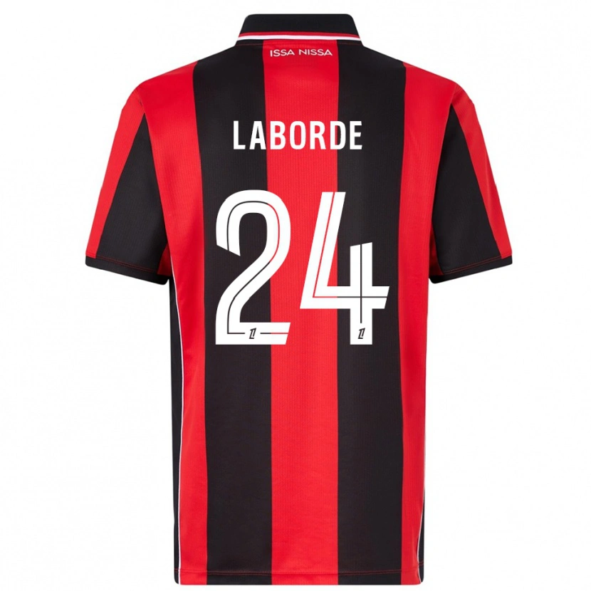 Danxen Homme Maillot Gaëtan Laborde #24 Rouge Noir Tenues Domicile 2025/26 T-Shirt