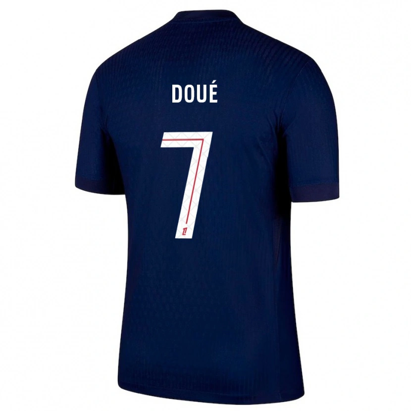 Danxen Homme Maillot Eddy Doué #7 Marine Rouge Tenues Domicile 2025/26 T-Shirt