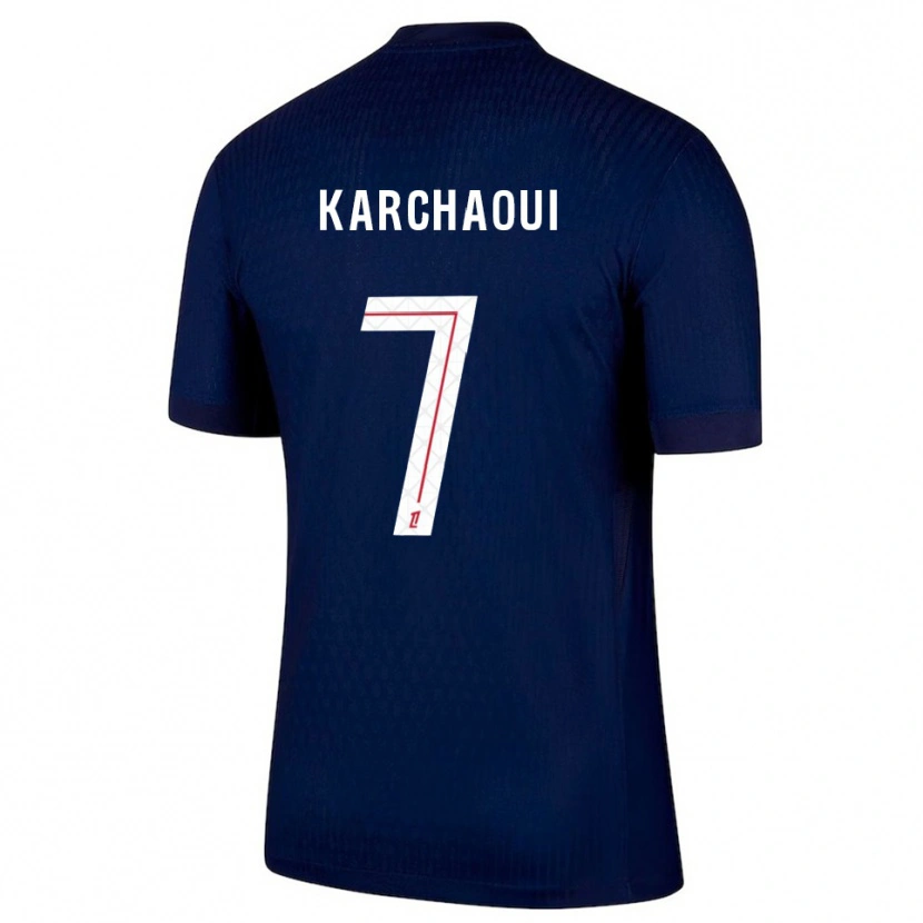Danxen Homme Maillot Sakina Karchaoui #7 Marine Rouge Tenues Domicile 2025/26 T-Shirt