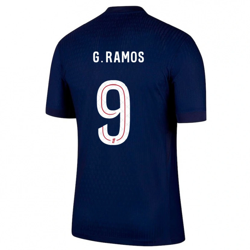 Danxen Homme Maillot Gonçalo Ramos #9 Marine Rouge Tenues Domicile 2025/26 T-Shirt