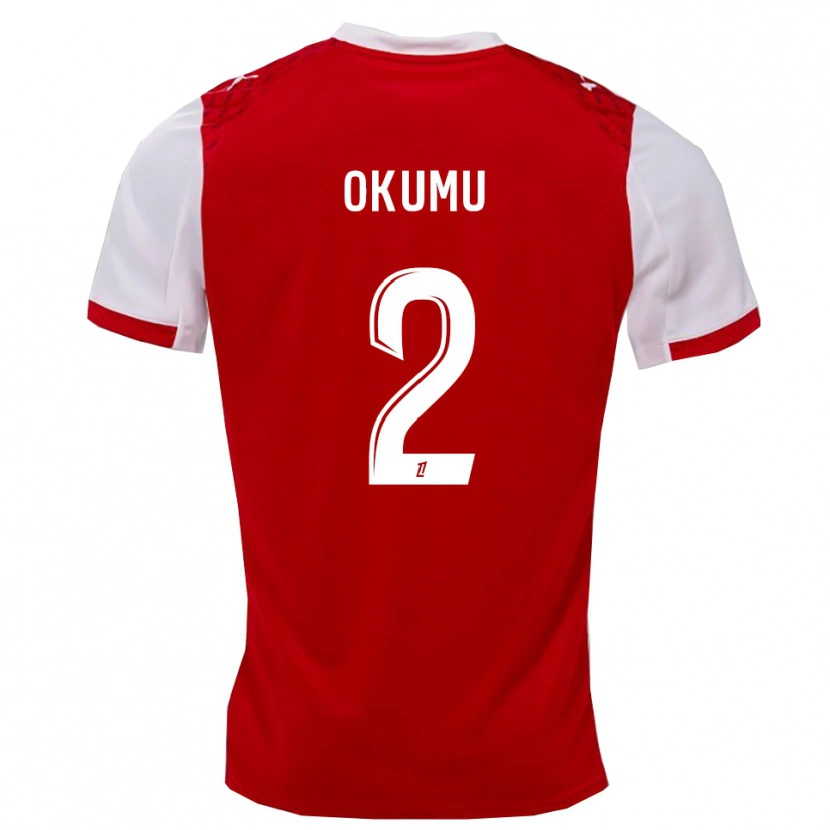 Danxen Homme Maillot Joseph Okumu #2 Rouge Blanc Tenues Domicile 2025/26 T-Shirt