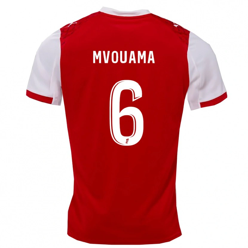Danxen Homme Maillot Oliver Mvouama #6 Rouge Blanc Tenues Domicile 2025/26 T-Shirt
