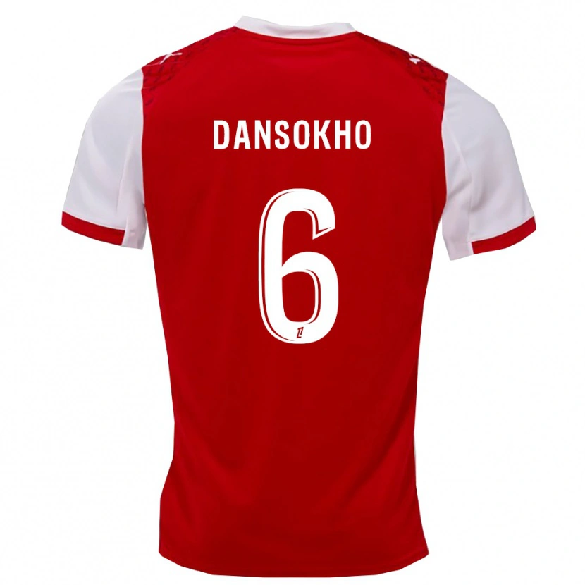 Danxen Homme Maillot Ansoumana Dansokho #6 Rouge Blanc Tenues Domicile 2025/26 T-Shirt