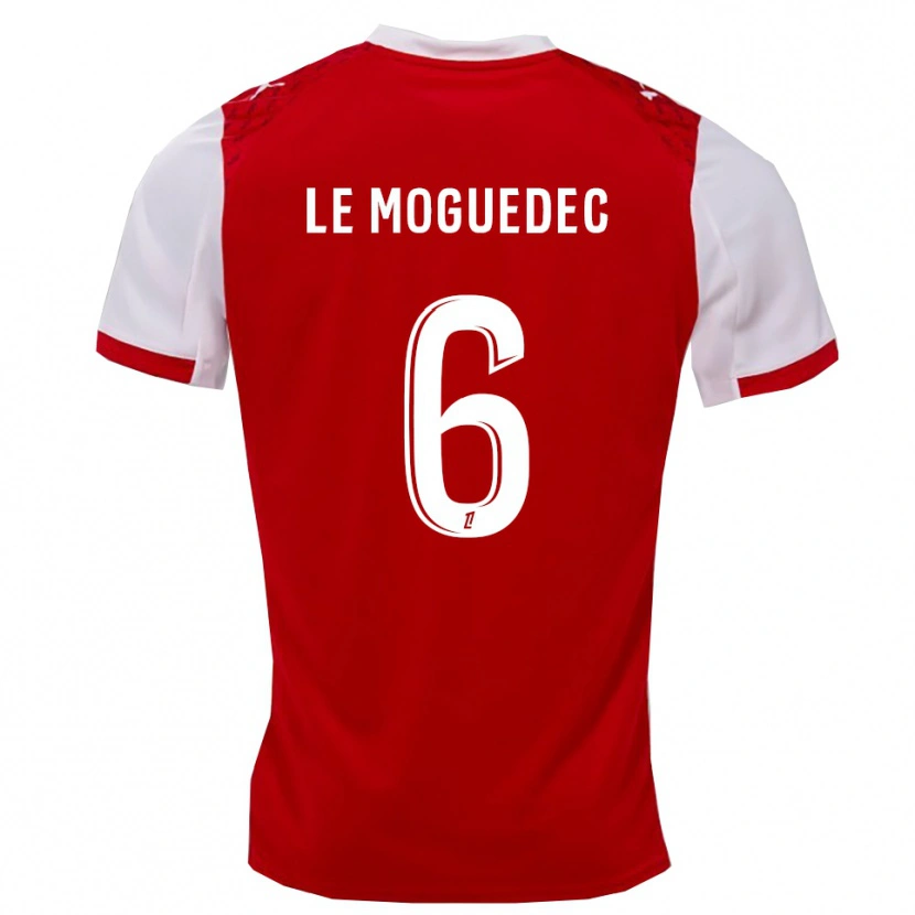 Danxen Homme Maillot Anaële Le Moguédec #6 Rouge Blanc Tenues Domicile 2025/26 T-Shirt