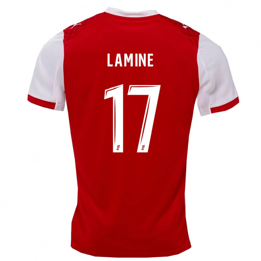 Danxen Homme Maillot Mana Lamine #17 Rouge Blanc Tenues Domicile 2025/26 T-Shirt