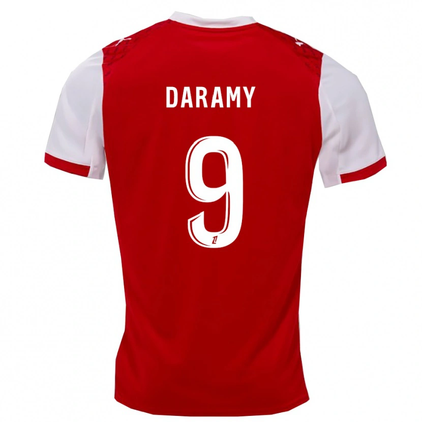 Danxen Homme Maillot Mohamed Daramy #9 Rouge Blanc Tenues Domicile 2025/26 T-Shirt
