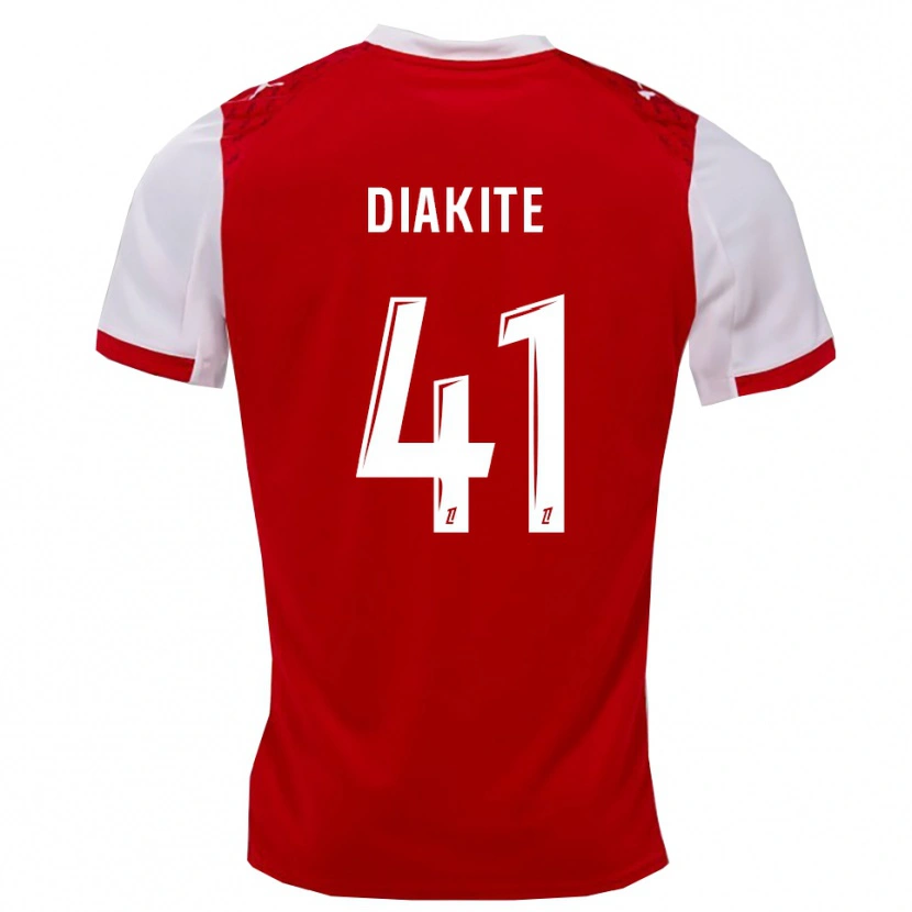Danxen Homme Maillot Ibrahim Diakité #41 Rouge Blanc Tenues Domicile 2025/26 T-Shirt