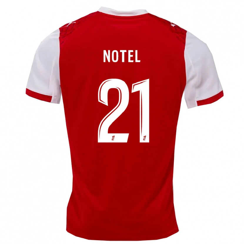 Danxen Homme Maillot Léa Notel #21 Rouge Blanc Tenues Domicile 2025/26 T-Shirt