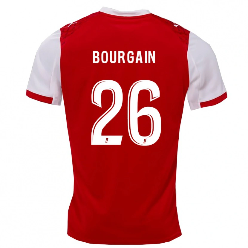 Danxen Homme Maillot Léa Bourgain #26 Rouge Blanc Tenues Domicile 2025/26 T-Shirt